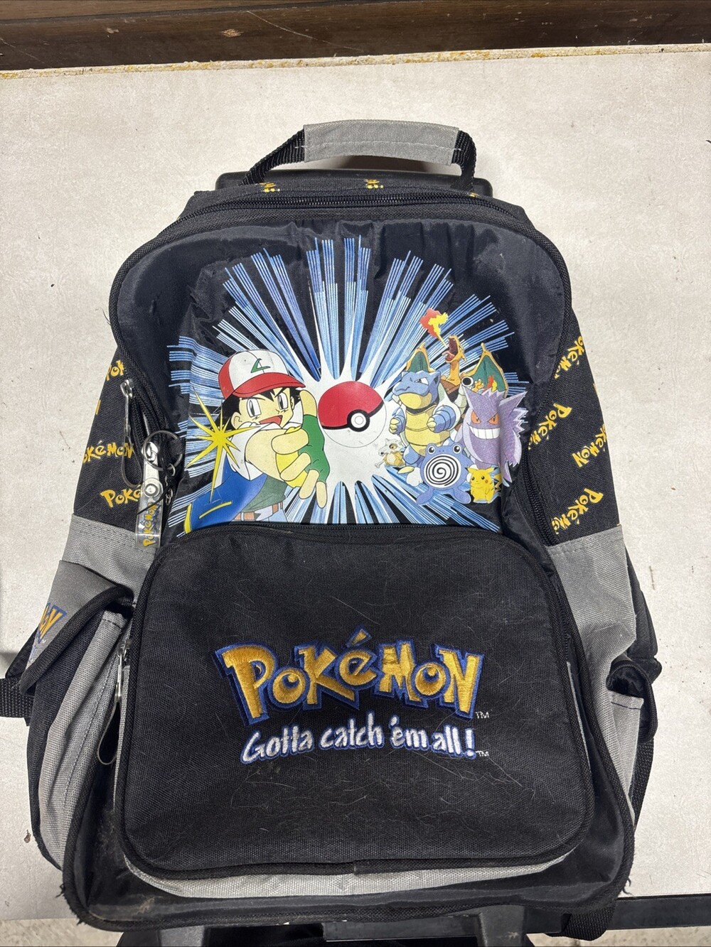 Nintendo Pokemon 1999 Gotta Catch 'Em All! Backpack  Wheels And Handle